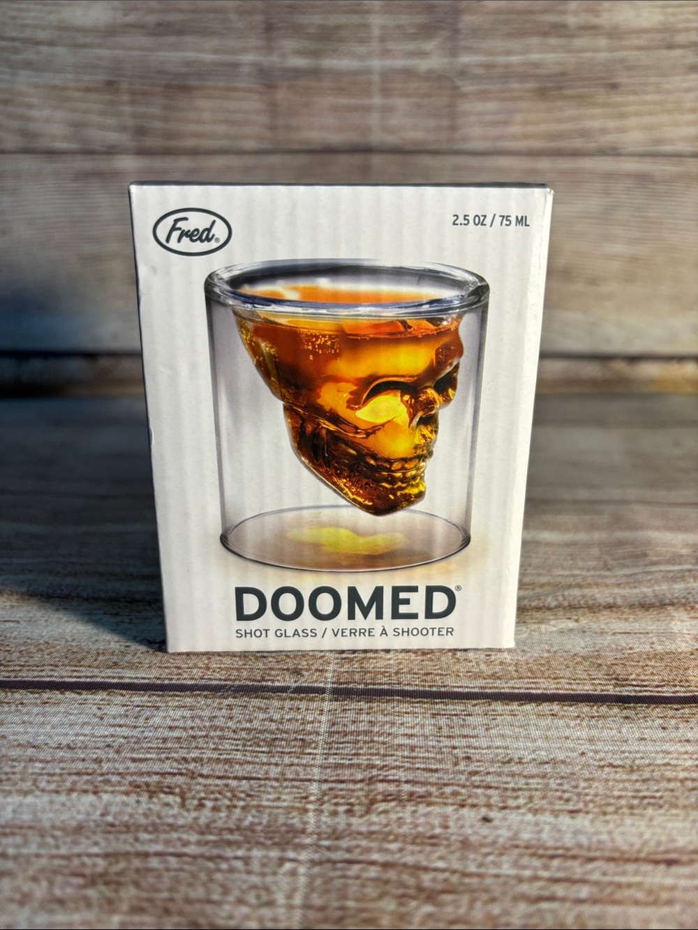 Fred Doomed Skull Shot Glass in Clear Glass